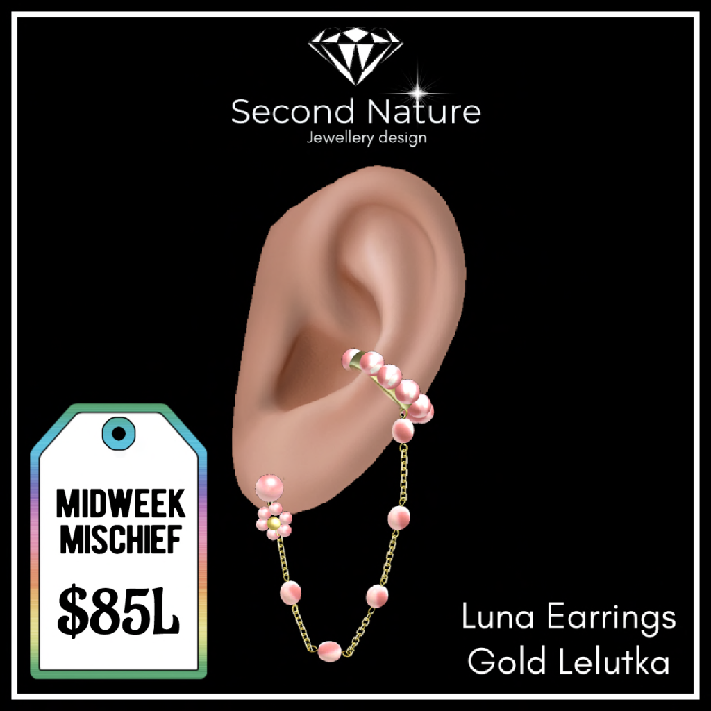 snj luna earrings gold mm -