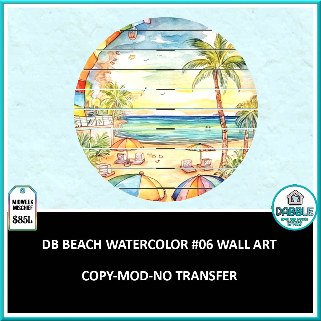 7 DB BEACH WATERCOLOR #06 WALL ART ad