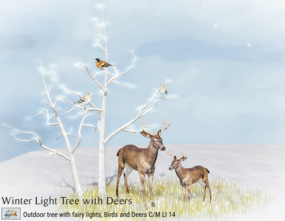 AC - Winter Light Tree w Deers -