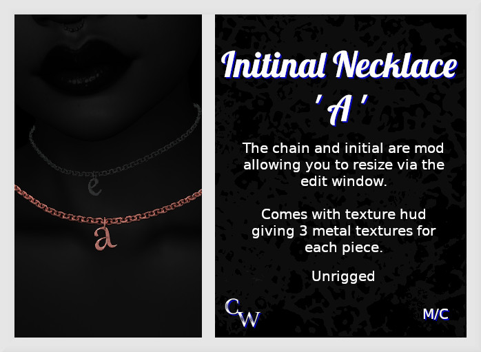 -CW- Initial Necklace A Ad