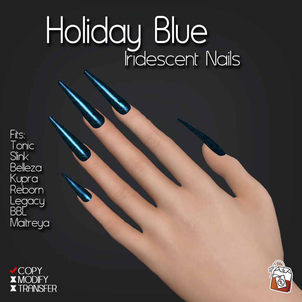 ~Tea Lane~ Holiday-Blue-Iridescent-Nails-AD