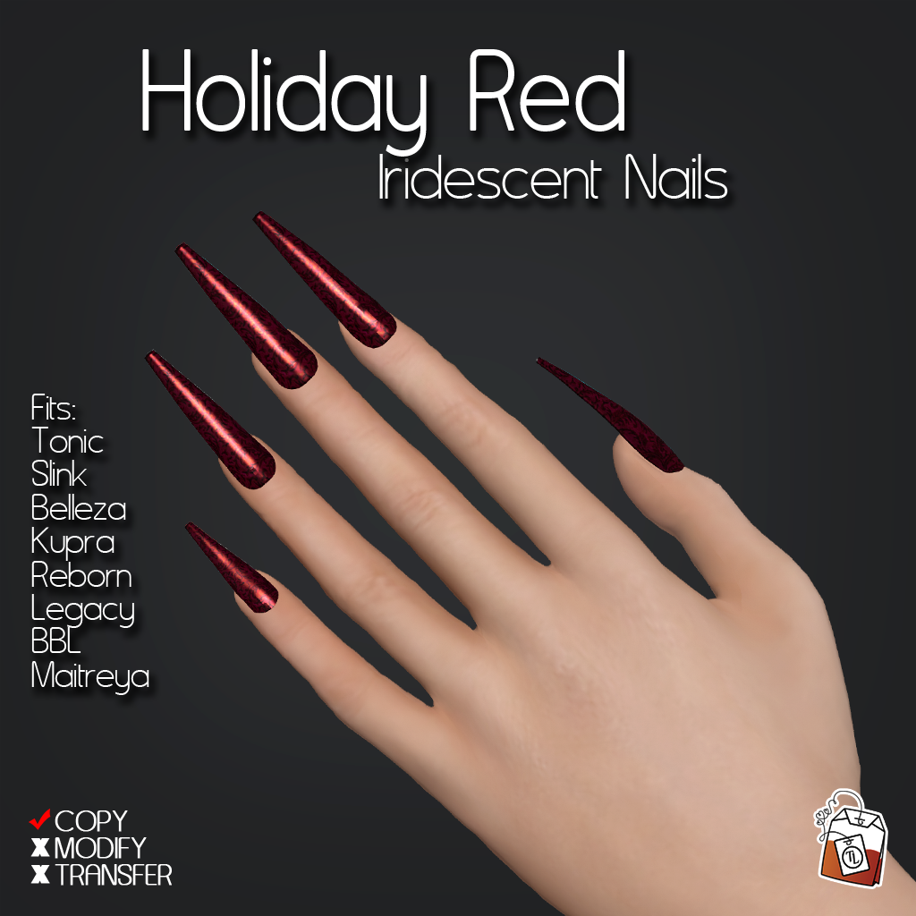 ~Tea Lane~ Holiday-Red-Iridescent-Nails-AD