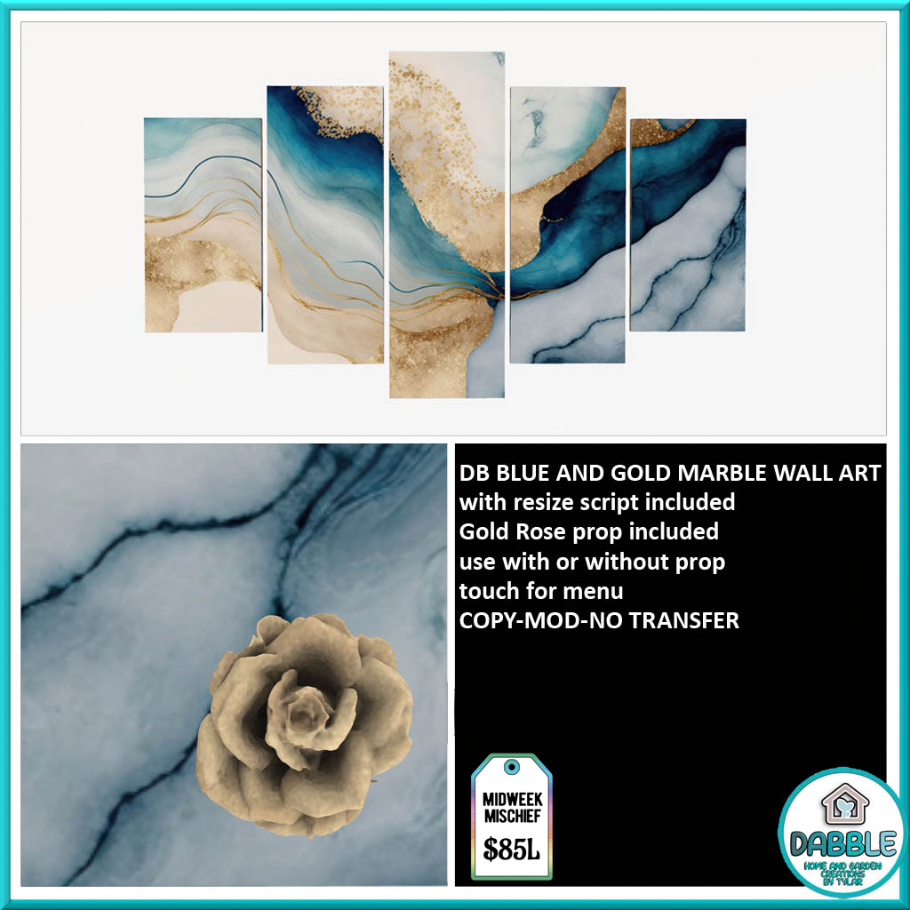 DB BLUE AND GOLD MARBLE WALL ART ad