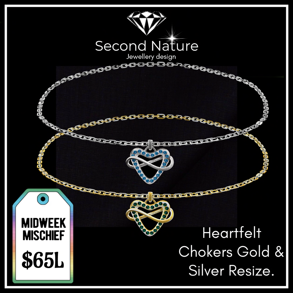 snj heartfelt chokers gold and silver