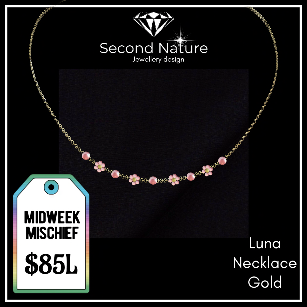 snj luna necklace gold mm -