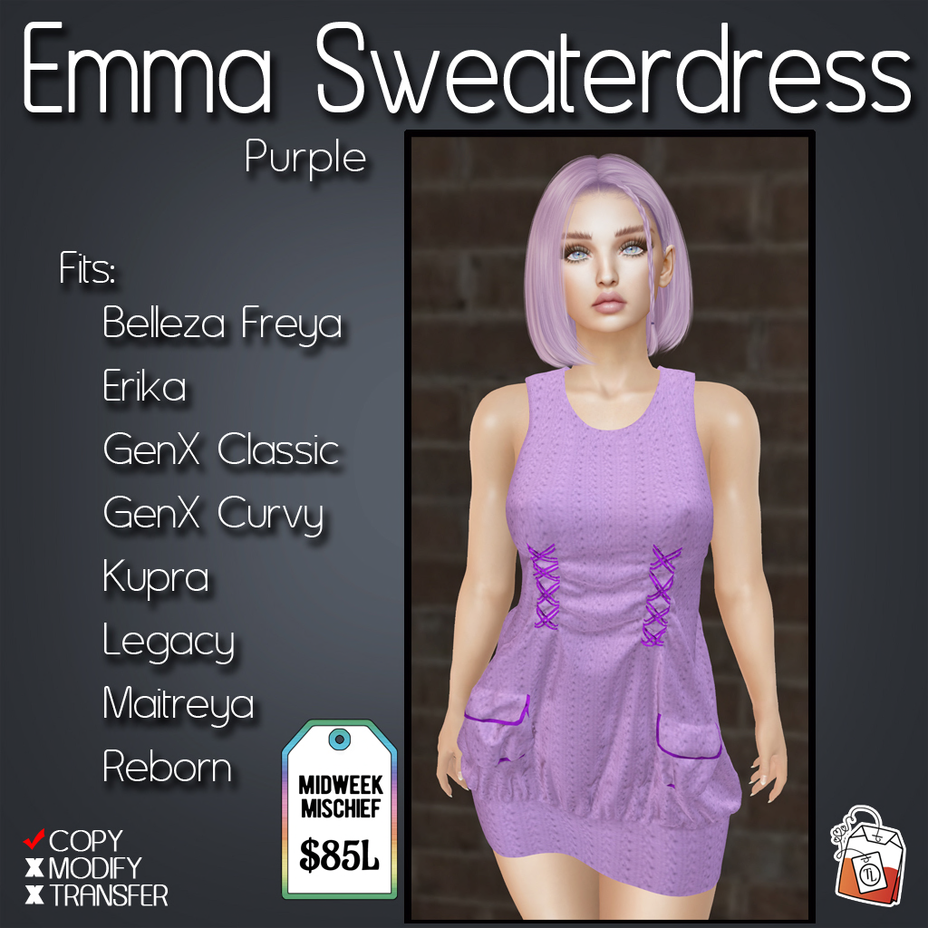 Tea Lane - Emma Sweaterdress Purple Ad MM -