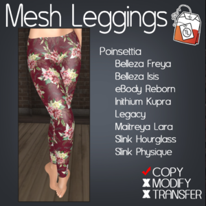 Poinsettia Mesh Leggings Ad