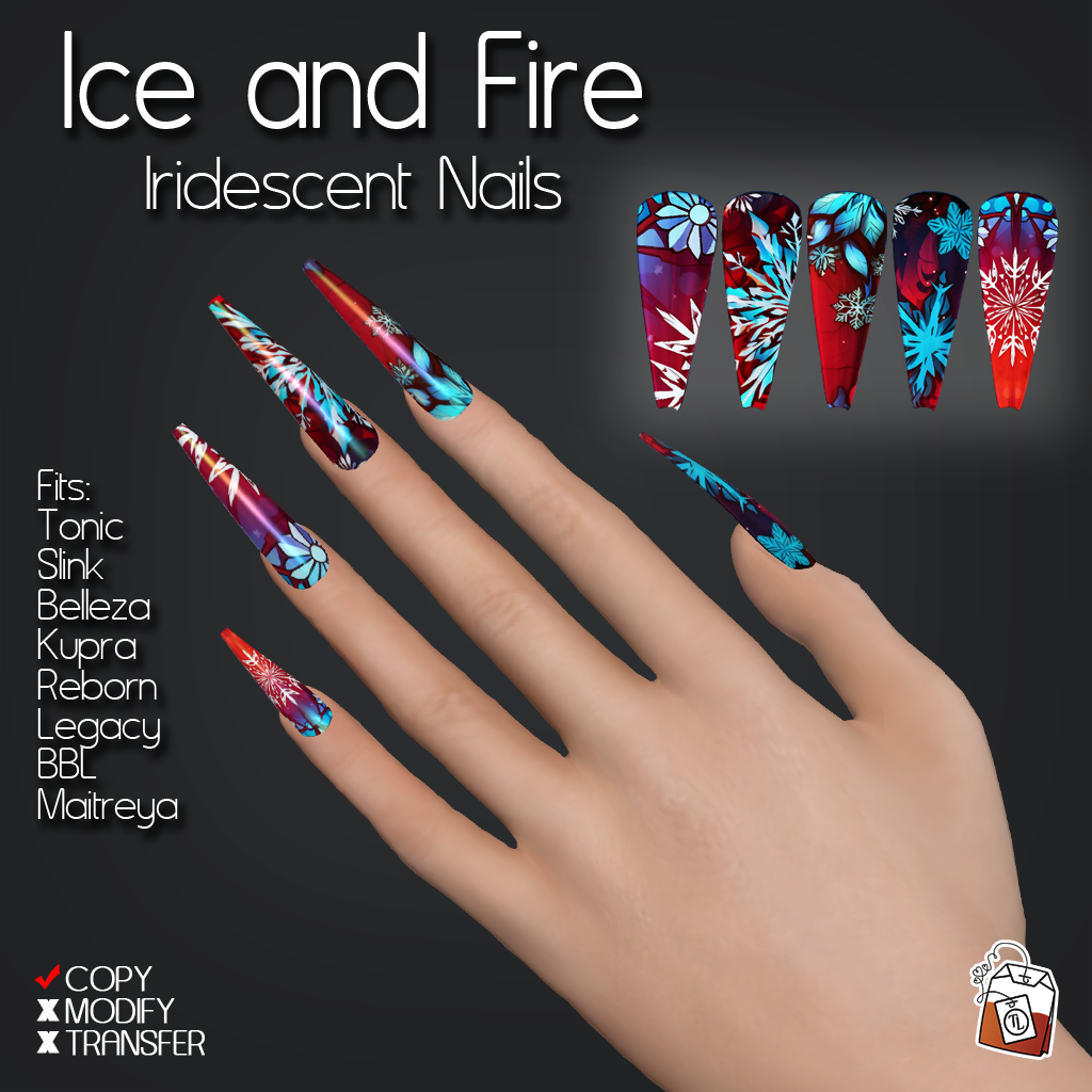~Tea Lane~ Ice-and-Fire-Iridescent-Nails-AD