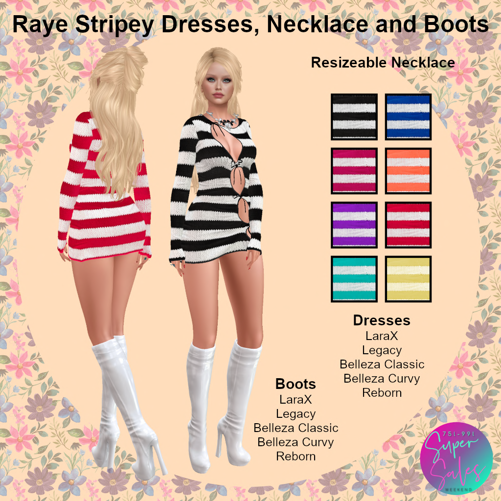 Raye Stripey Dresses, Necklace and Boots SSW 75 Raye Stripey Dresses, Necklace and Boots SSW 75